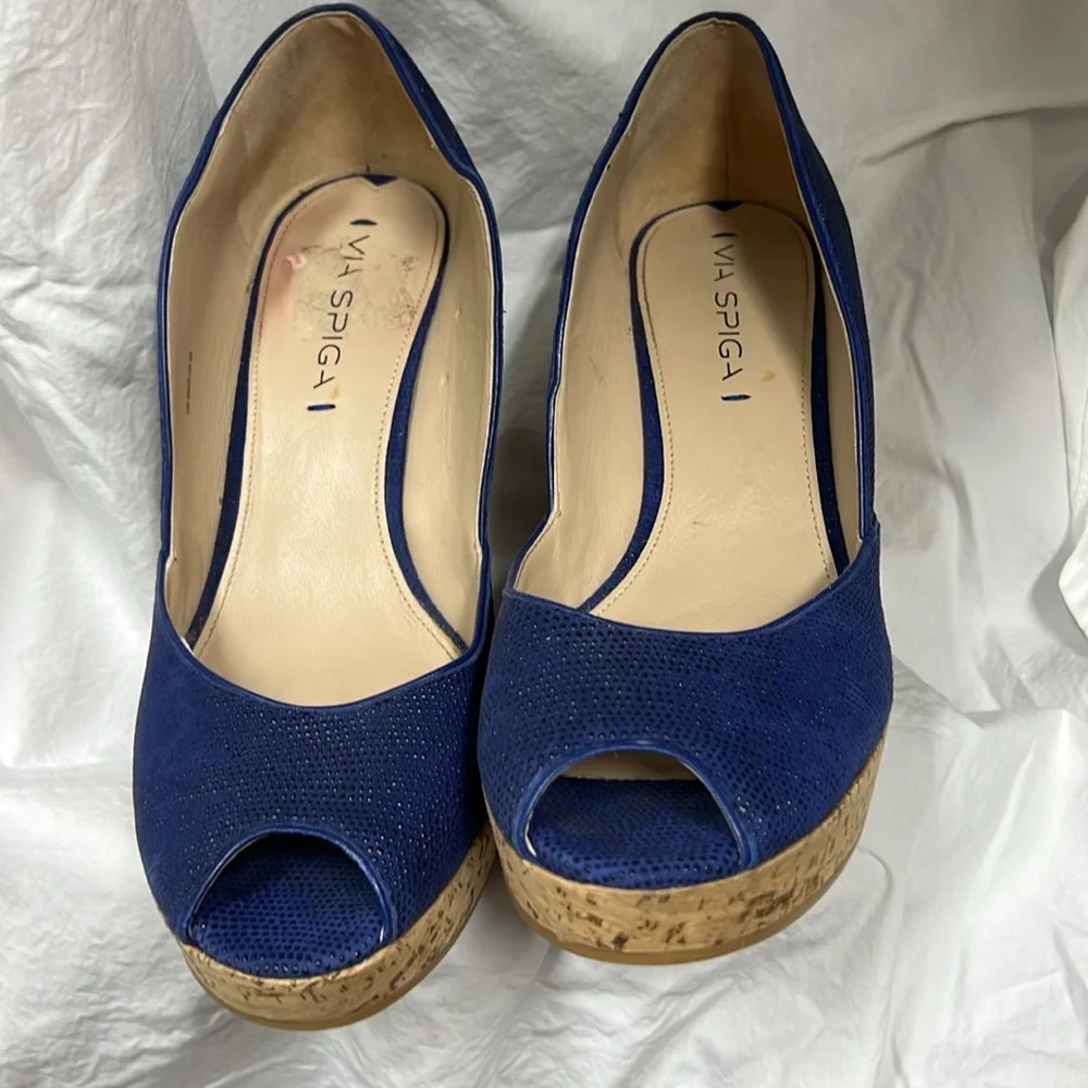 Via Spiga Peep Toe Wedges - Picture 8 of 9